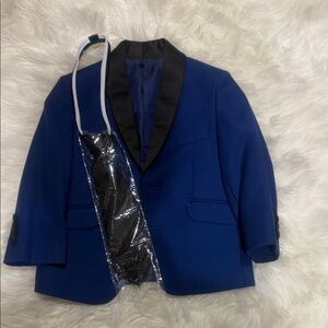 Kids Royal Blue Tuxedo with Black Lapel